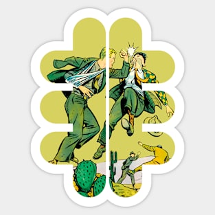 Fight Desert Retro Vintage Design: Where Fantasy, Sci-Fi, Art, and Comic Books Collide Sticker